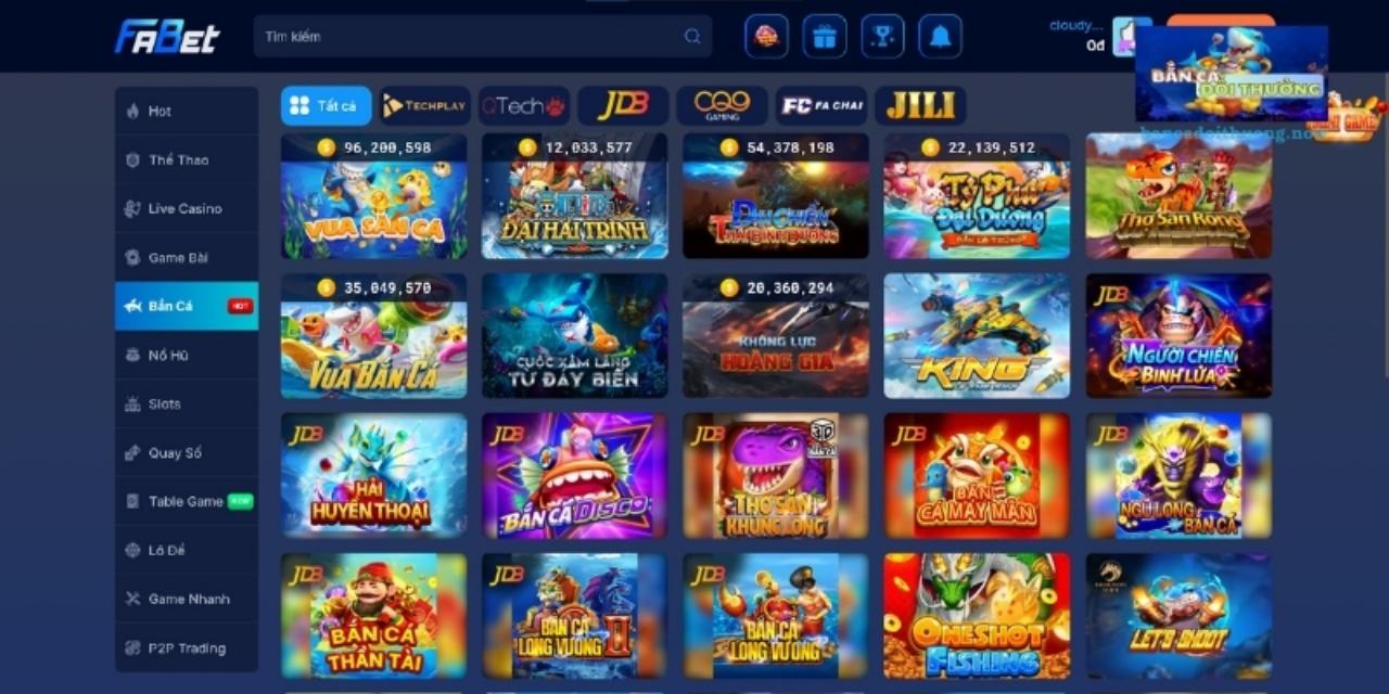 Nhà game bắn cá Fabet được nhiều bet thủ đánh giá cao