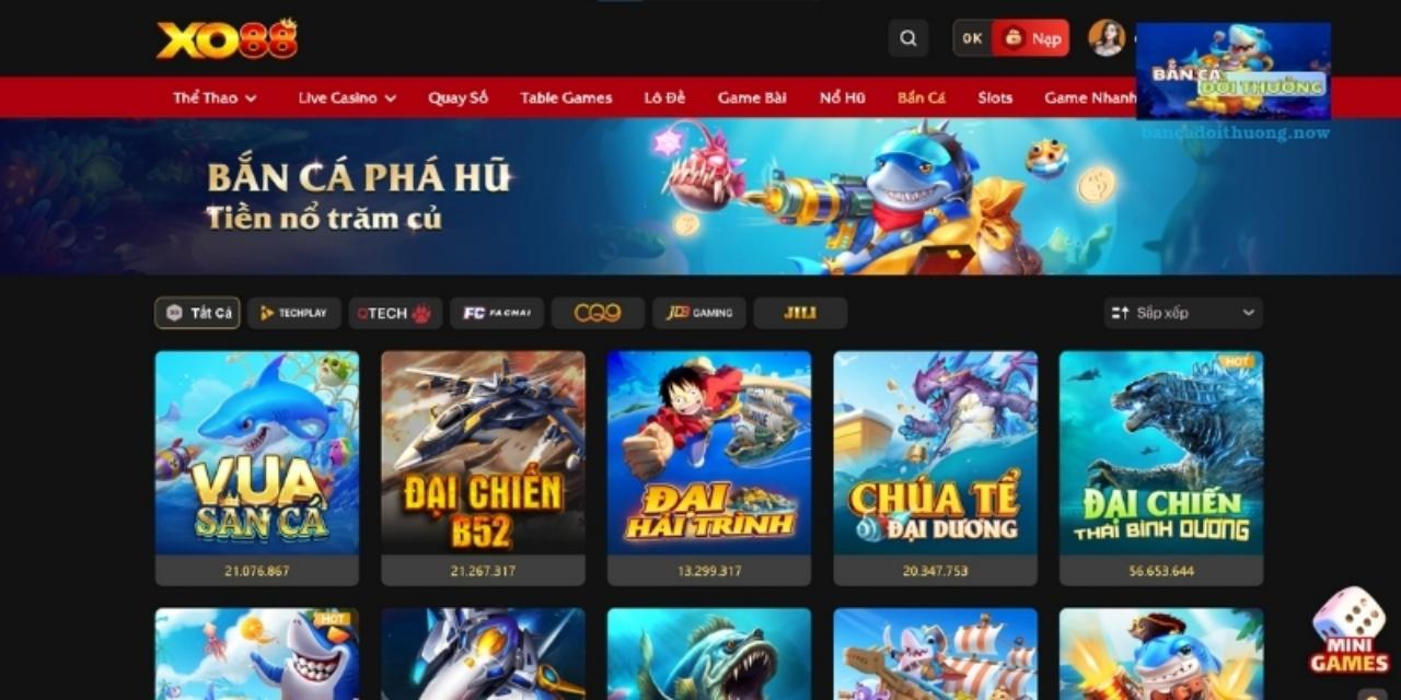 Xo88 hợp tác cùng nhiều nhà phát hành game bắn cá nổi tiếng